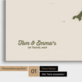 England- & Großbritannien-Karte Pinn-Leinwand in Farbe Olive Green mit personalisiertem Text
