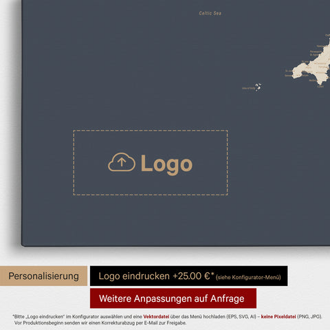 Carte d'Angleterre (Grande-Bretagne) & Irlande TRAVEL® Carte à épingles – Hale Navy