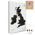 England- & Großbritannien-Karte mit Irland in Farbe Light Black als Pinnwand Leinwand zum Pinnen und Markieren von Reisezielen