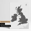Neutrale Ausführung einer England- & Großbritannien-Karte in Farbe Light Gray ohne Personalisierung