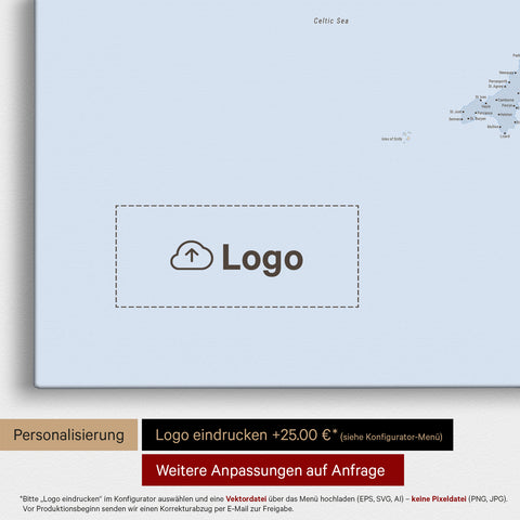 Carte d'Angleterre (Grande-Bretagne) & Irlande TRAVEL® Carte à épingles – Multicolore Atlas