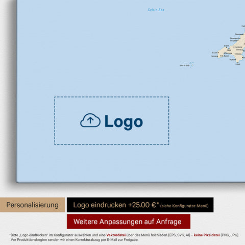 Carte d'Angleterre (Grande-Bretagne) & Irlande TRAVEL® Carte à épingles – Multicolore Classique