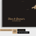 England- & Großbritannien-Karte Pinn-Leinwand in Farbe Sonar Black (Schwarz-Gold) mit personalisiertem Text