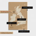 Vielfältige Konfigurationsmöglichkeiten einer England- & Großbritannien-Karte in Treasure Gold