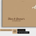 England- & Großbritannien-Karte Pinn-Leinwand in Farbe Treasure Gold mit personalisiertem Text