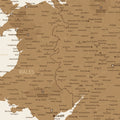 Ausschnitt einer Landkarte von Wales und England als Poster