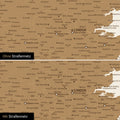 Vergleich einer England-Karte mit und ohne Straßennetz