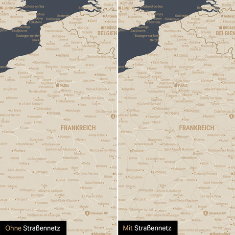 Carte d'Europe TRAVEL® Carte à épingles – Hale Navy (Bleu-Or)