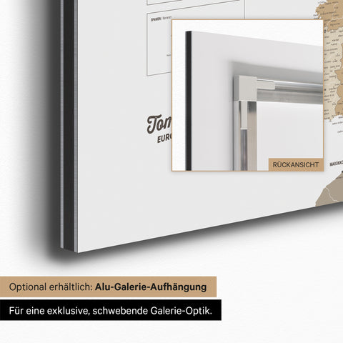 Carte magnétique de l'Europe TRAVEL® Tableau magnétique – Multicolore Beige