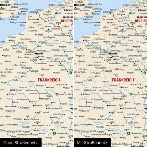 Carte magnétique de l'Europe TRAVEL® Tableau magnétique – Multicolore Classique