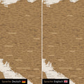 Europa Landkarte Design in Bronze wahlweise in deutscher oder englischer Sprache