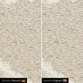 Europa Landkarte Design in Gold wahlweise in deutscher oder englischer Sprache