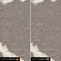 Europa Landkarte Design in Warmgray (Braun-Grau) wahlweise in deutscher oder englischer Sprache