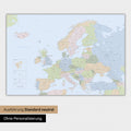 Neutrale und schlichte Ausführung einer magnetischen Politische Europakarte in Multicolor Atlas