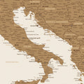 Europa Landkarte Poster in Bronze zeigt einen Ausschnitt von England, Frankreich und Belgien
