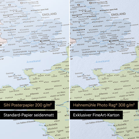 Poster Premium TRAVEL® Carte Europe – Atlas Multicolore (Carte Politique)