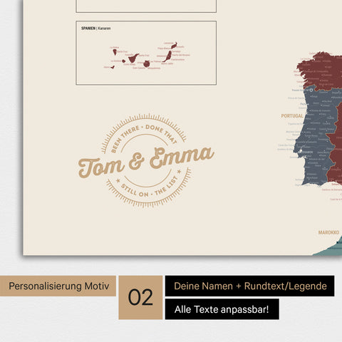 Carte de l'Europe TRAVEL® Poster Premium – Multicolore Vif