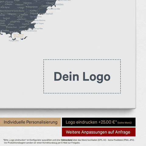 Carte de France TRAVEL® à épingles – Bleu Denim