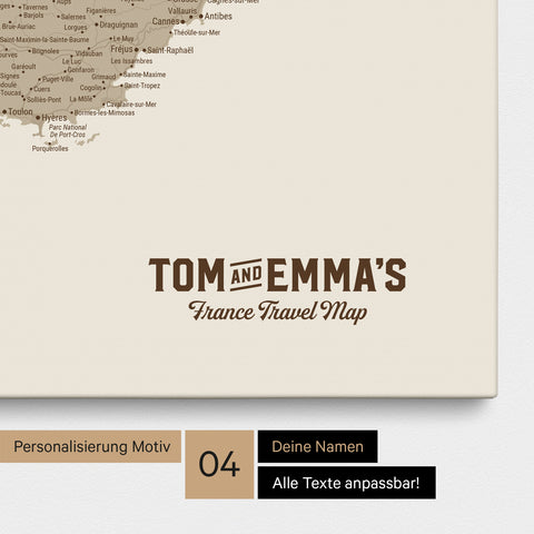 Carte de France TRAVEL® à épingles – Desert Sand