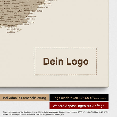 Carte de France TRAVEL® à épingles – Desert Sand