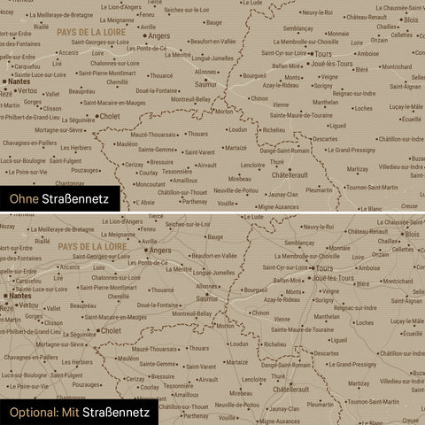 Carte de France TRAVEL® à épingles – Desert Sand