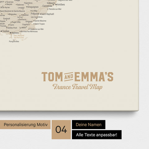 Carte de France TRAVEL® à épingles – Or