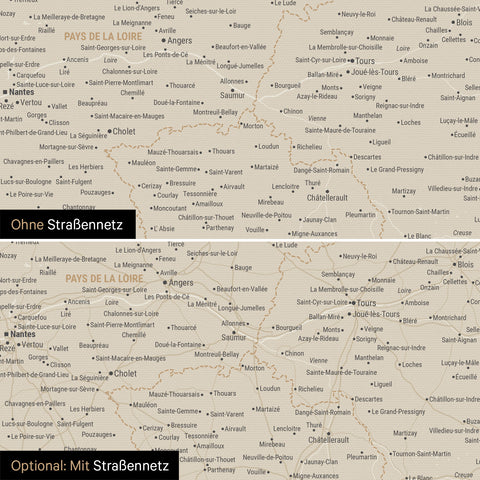 Carte de France TRAVEL® à épingles – Or