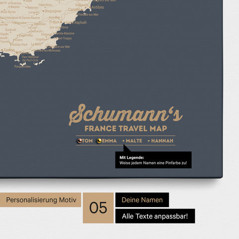 Carte de France TRAVEL® à épingles – Hale Navy