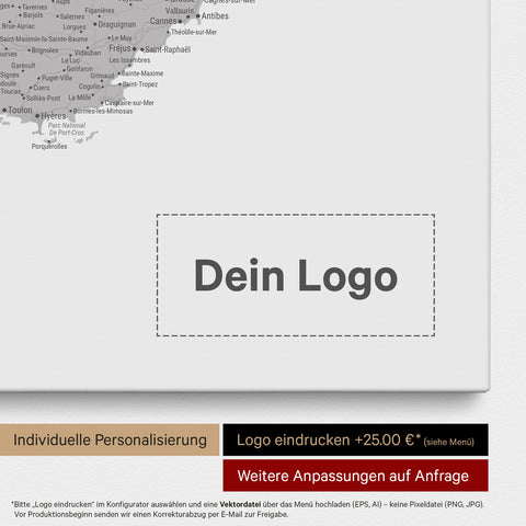 Carte de France TRAVEL® à épingles – Coolgray