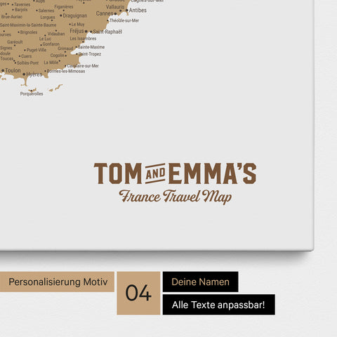 Carte de France TRAVEL® à épingles – Multicolore Beige