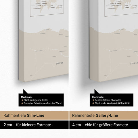 Carte de France TRAVEL® à épingles – Multicolore Beige