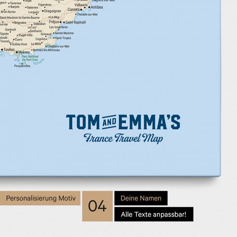 Carte de France TRAVEL® à épingles – Multicolore Classique