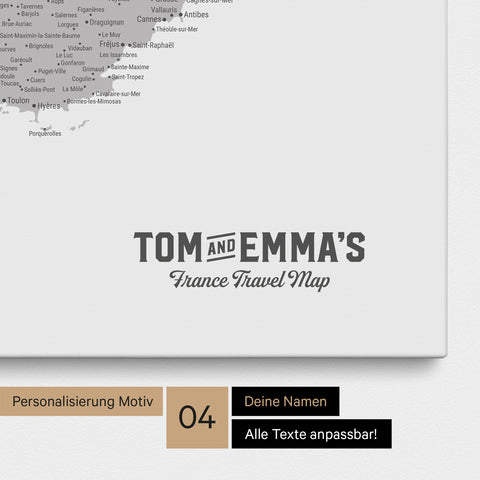 Carte de France TRAVEL® à épingles – Multicolore Gris