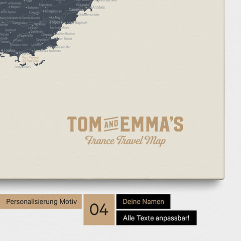 Carte de France TRAVEL® à épingles – Bleu marine clair