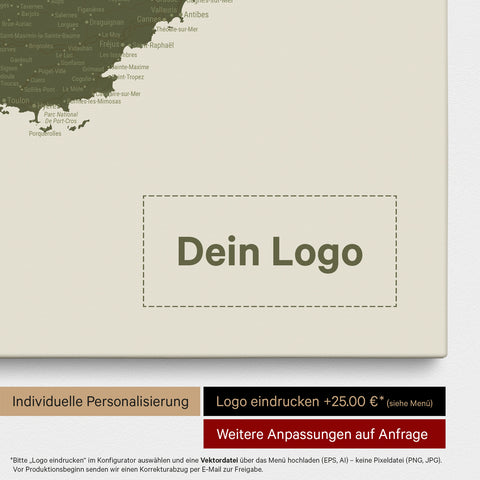 Carte de France TRAVEL® à épingles – Olive Green