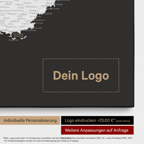 Carte de France TRAVEL® à épingles – Noir foncé (Noir et blanc)