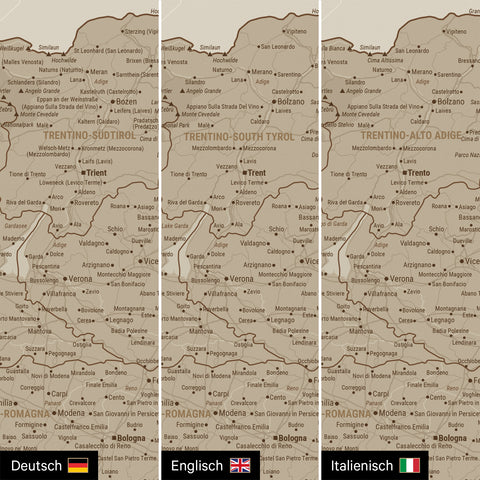 Carte d'Italie TRAVEL® Carte à épingles – Sable du désert