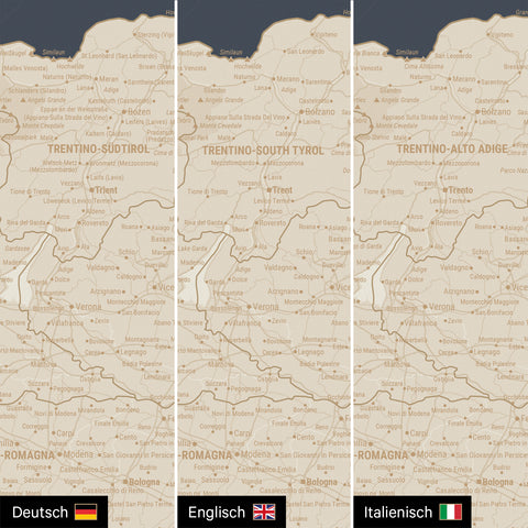Carte d'Italie TRAVEL® Carte à épingles – Hale Navy