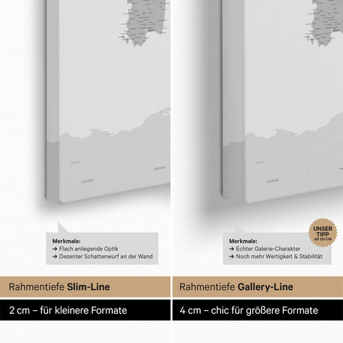 Carte d'Italie TRAVEL® Carte à épingles – Coolgray