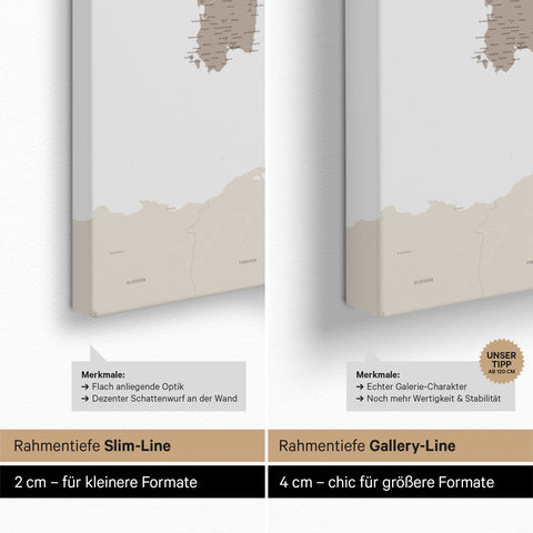 Carte d'Italie TRAVEL® Carte à épingles – Multicolore Beige