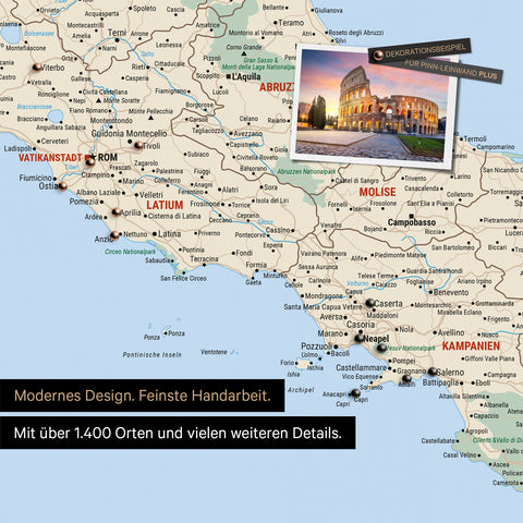 Carte d'Italie TRAVEL® Carte à épingles – Multicolore Classique