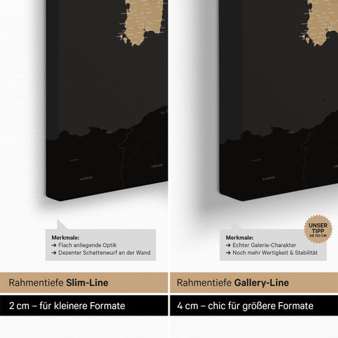 Carte d'Italie TRAVEL® Carte à épingles – Sonar Black