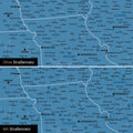 Kanada & USA Karte Pinn-Leinwand in Blau optional mit dem Straßennetz der größten Highways und Interstates