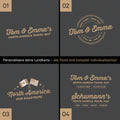 Kanada & USA Landkarte mit hohem Detailgrad als Pinnwand Leinwand in Dunkelgrau mit Personalisierung und Eindruck mit deinem Namen