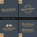 Kanada & USA Landkarte mit hohem Detailgrad als Pinnwand Leinwand in Hale Navy (Dunkelblau-Gold) mit Personalisierung und Eindruck mit deinem Namen