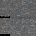 Kanada & USA Karte Pinn-Leinwand in Light Gray optional mit dem Straßennetz der größten Highways und Interstates