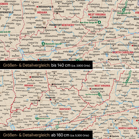 Carte du Canada et des USA TRAVEL® Carte à épingles – Multicolore Classique