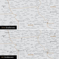 Kanada & USA Karte Pinn-Leinwand in Schwarz-Weiss optional mit dem Straßennetz der größten Highways und Interstates