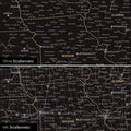 Kanada & USA Karte Pinn-Leinwand in Weiss-Schwarz optional mit dem Straßennetz der größten Highways und Interstates