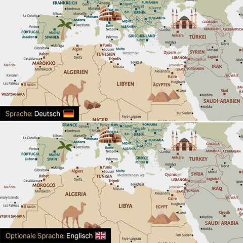 Carte du monde à épingles pour enfants – MULTICOLOR® Blanc